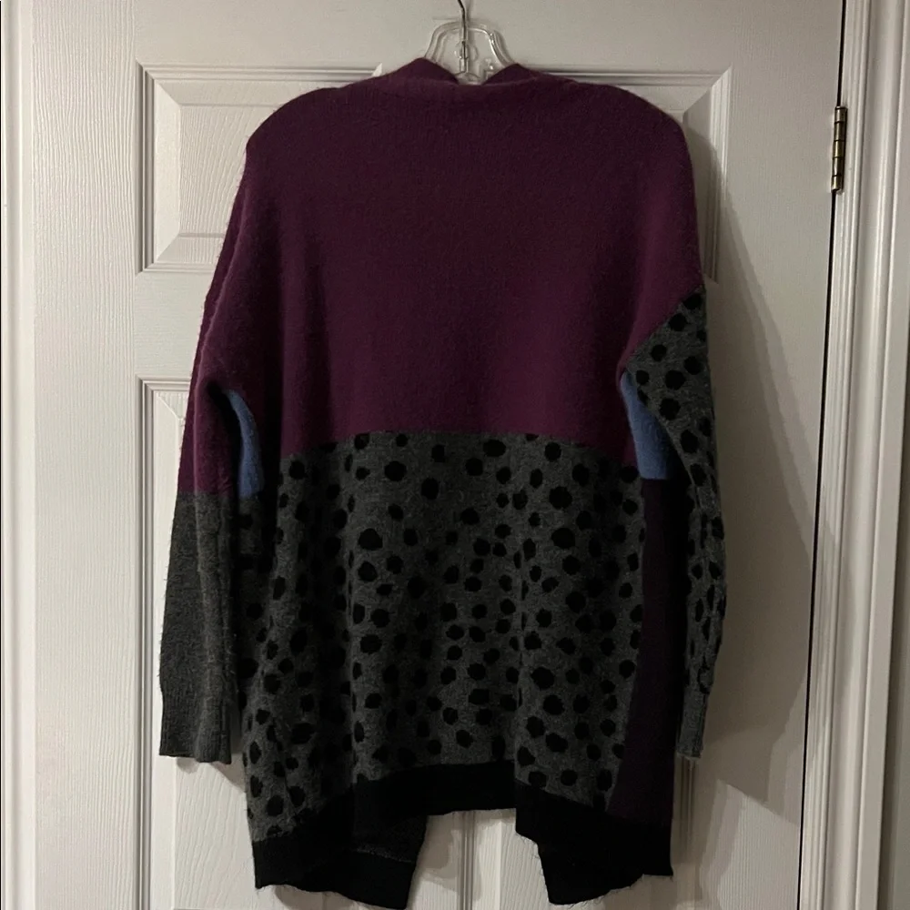 4/$20 Northern Reflections Colorblock Cardigan in Purple, Blue, and Gray - Picture 4 of 4